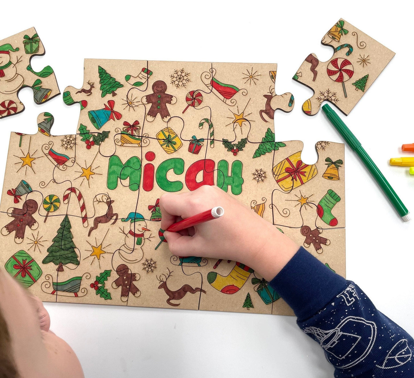Christmas Custom Name Colouring Puzzle