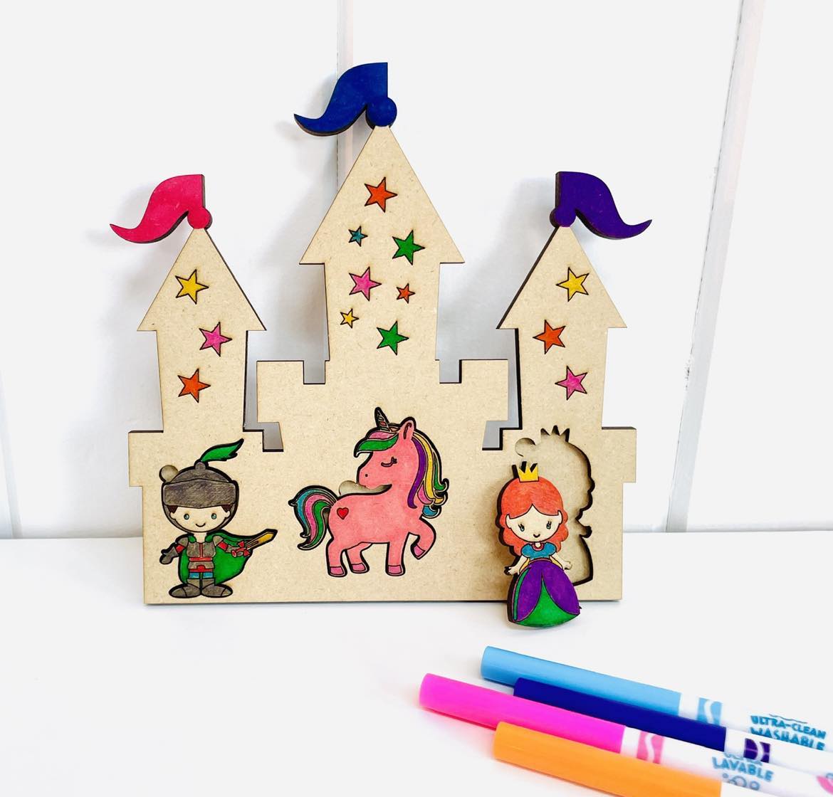 Fairy Tale Unicorn Castle Coloring Puzzle