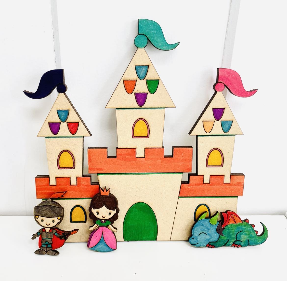 Fairy Tale Dragon Castle Coloring Puzzle