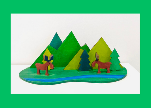 DIY Forest Moose Mountain Range Craft