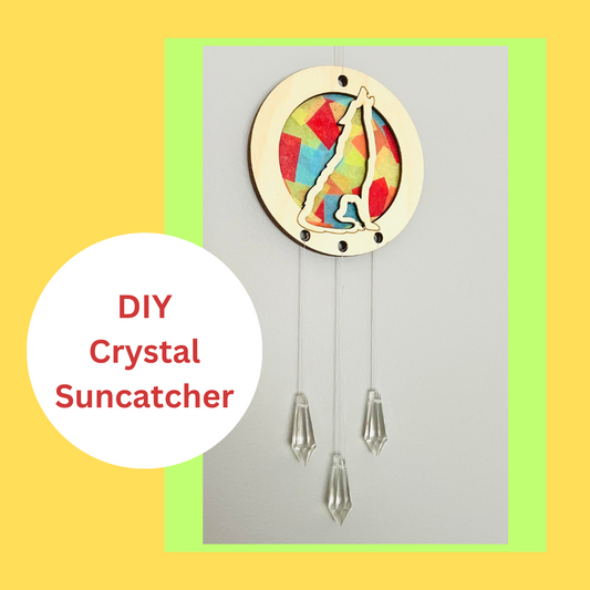 DIY Wolf Suncatcher Kit with Crystals