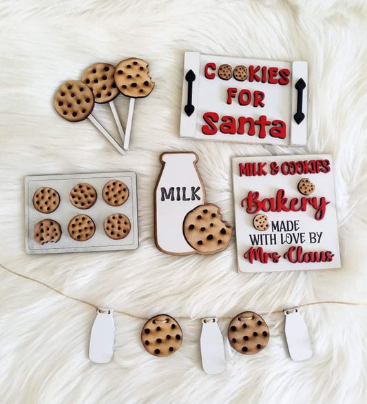 DIY Santa's Cookies Tiered Tray or Shelf Decor Set