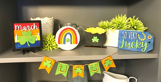 St Patrick's Day Shelf Décor Or Tiered Tray Décor