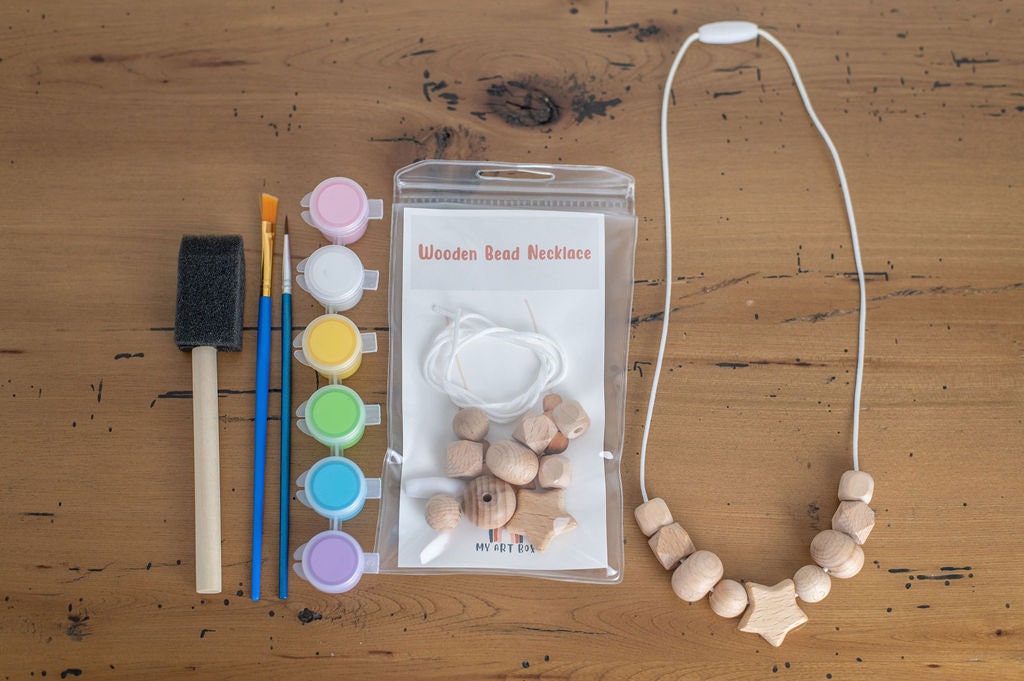DIY Wooden Pastel Paint Necklace Kit