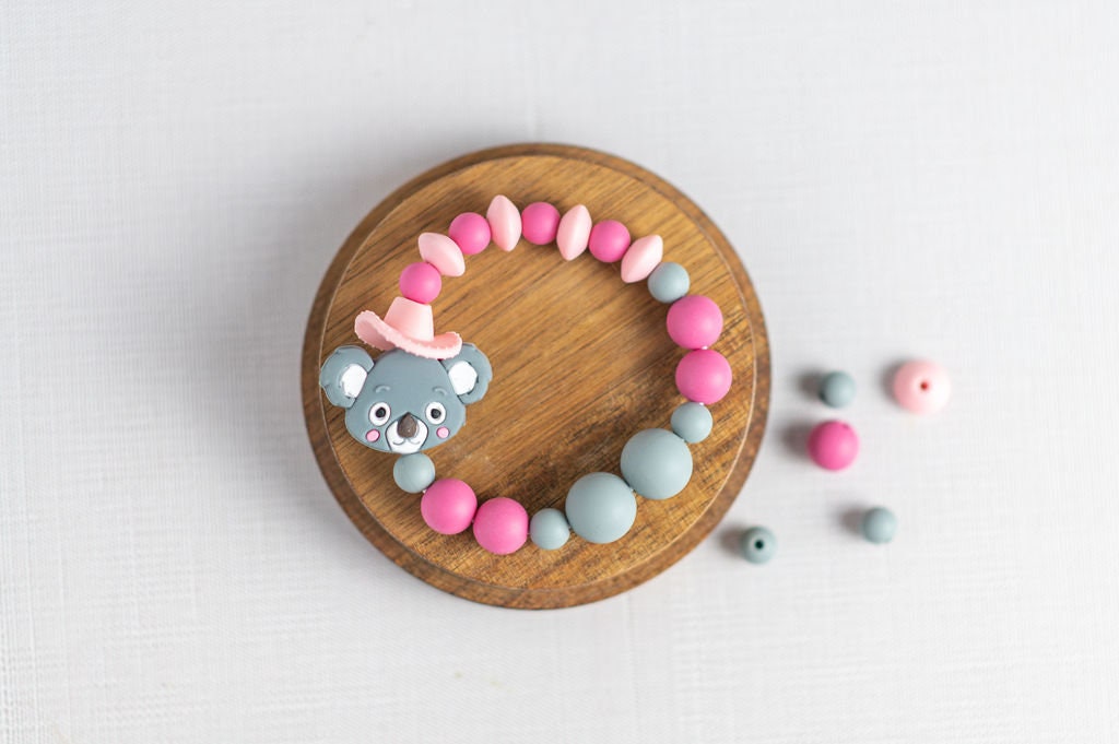 Kids Twistable Pink Koala Pet Silicone Bracelet