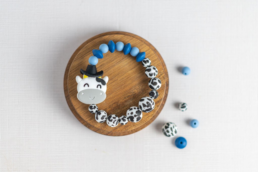 Kids Twistable Blue Cow Pet Silicone Bracelet