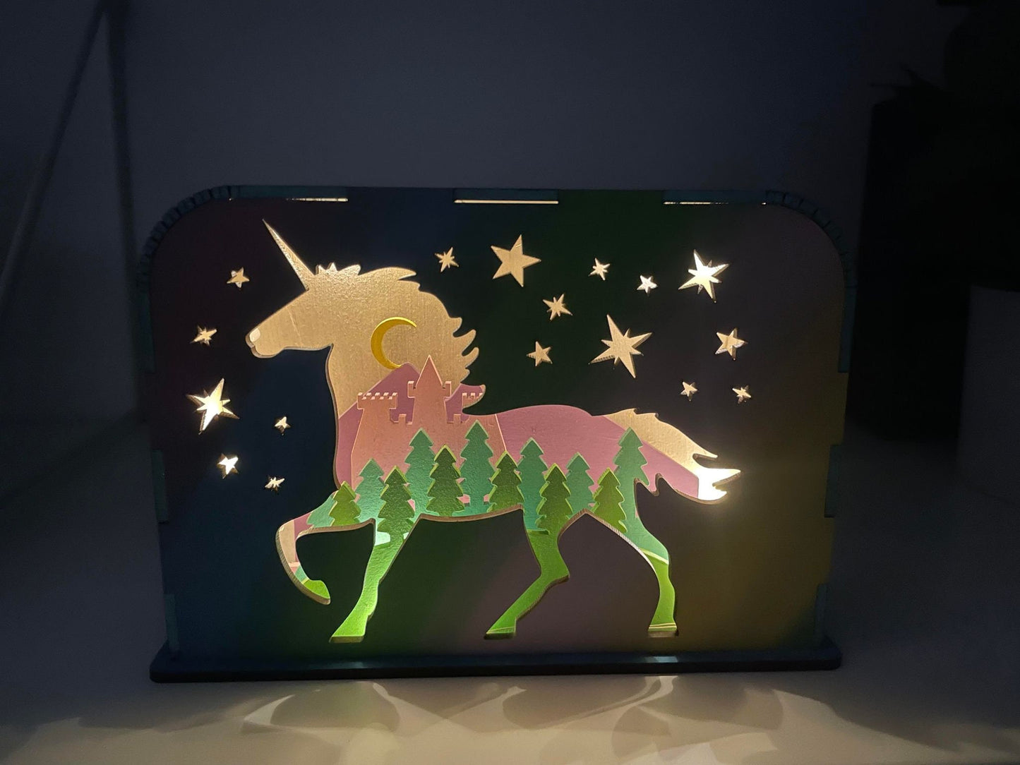 DIY Unicorn Shadow Box Light