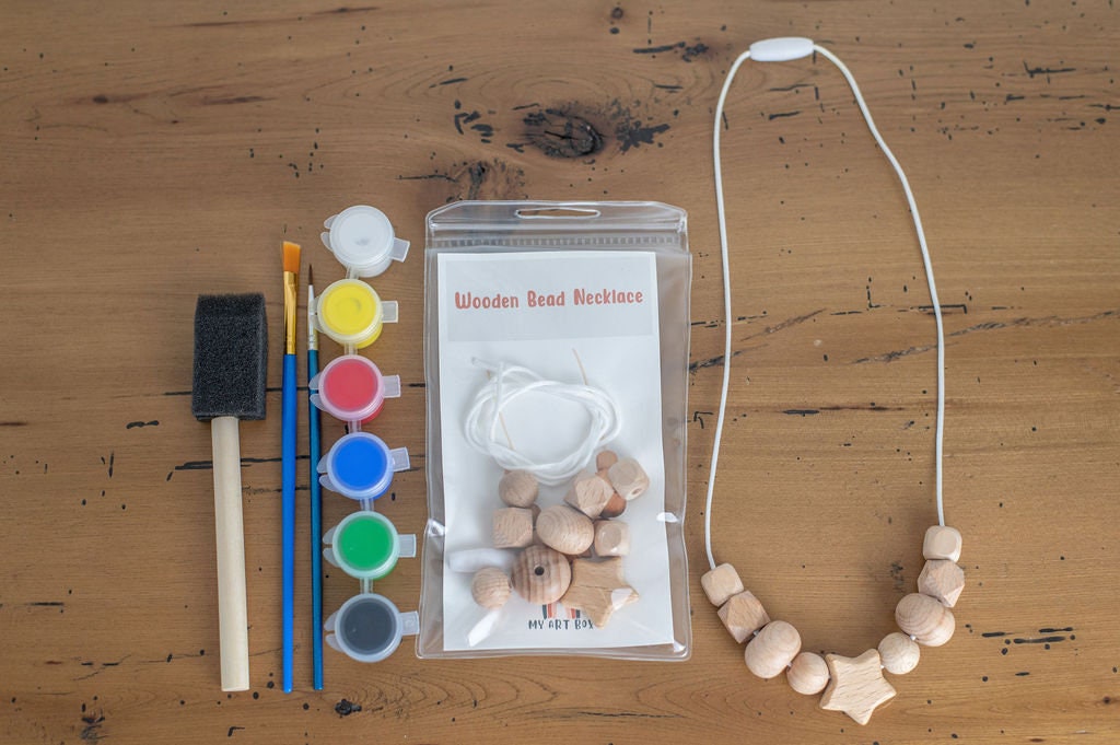 DIY Wooden Bright Paint Necklace Kit