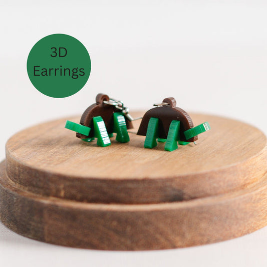 Tortoise 3D Earrings