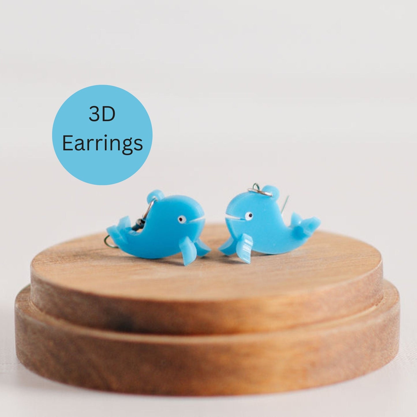 Whale 3D Earrings