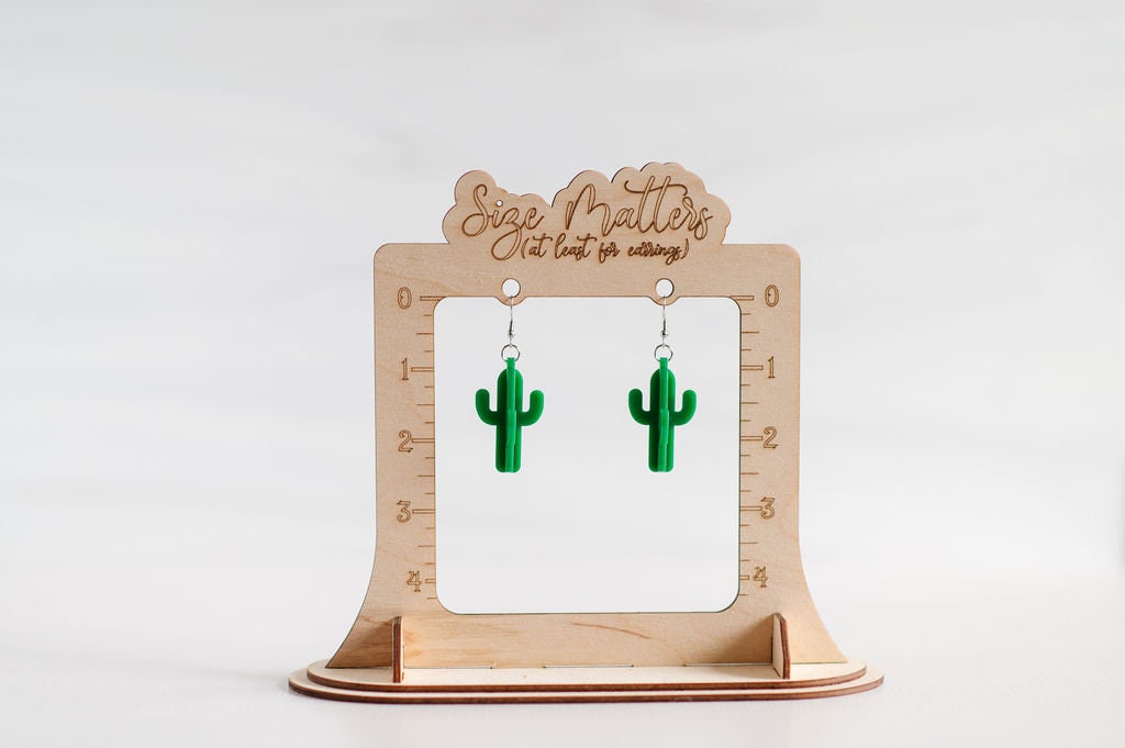 3D Cactus Succulent Funny Earrings
