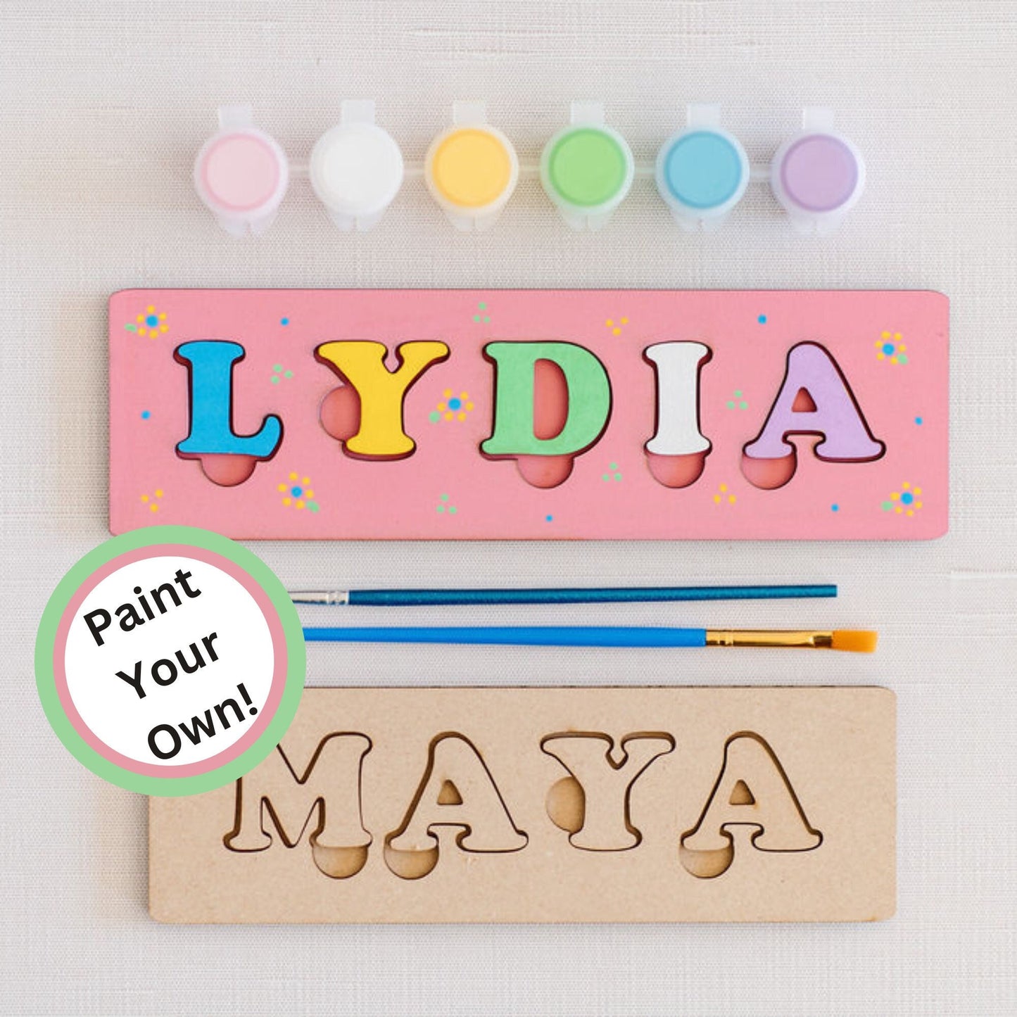 DIY Personalized Pastel Name Puzzle