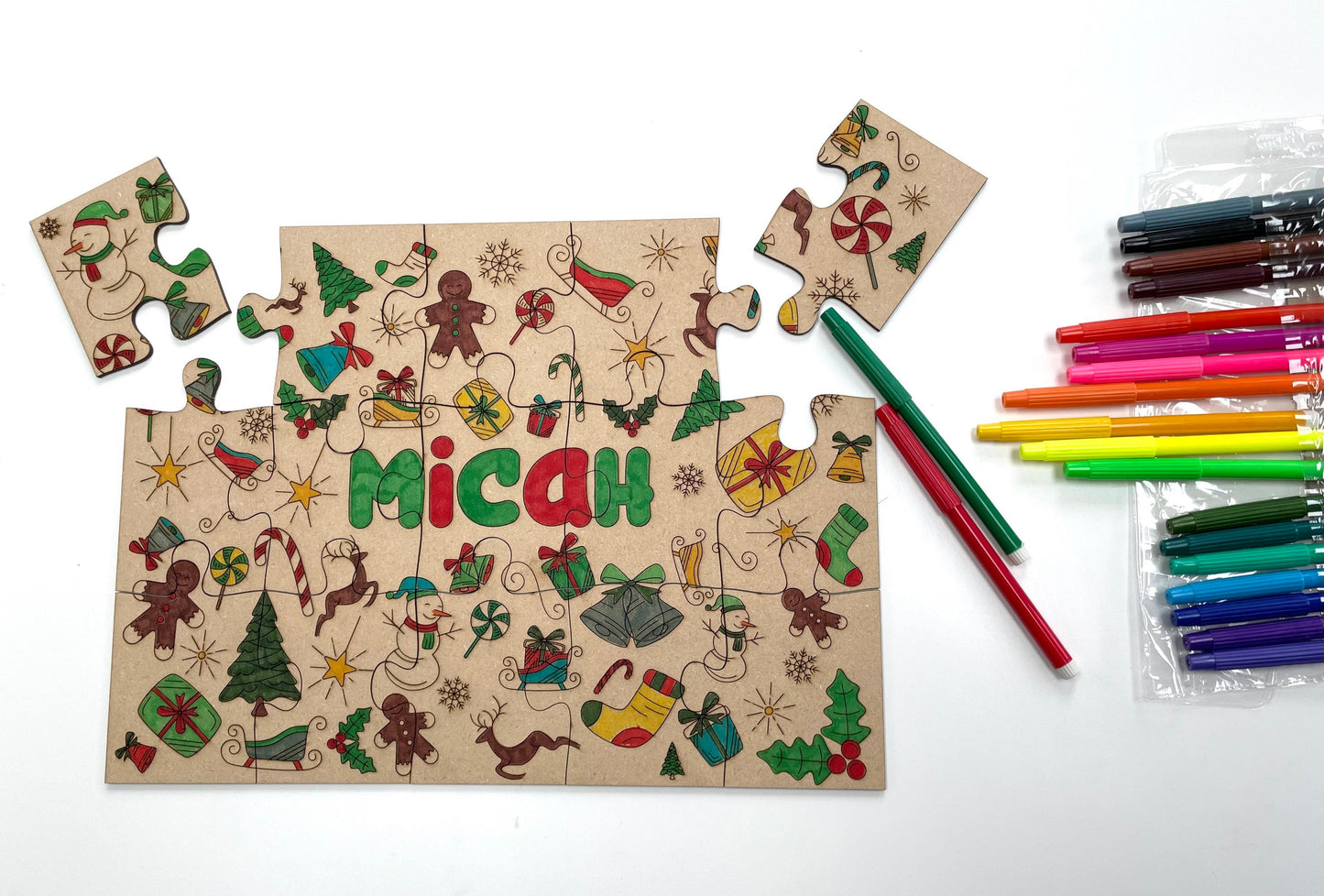 Christmas Custom Name Colouring Puzzle