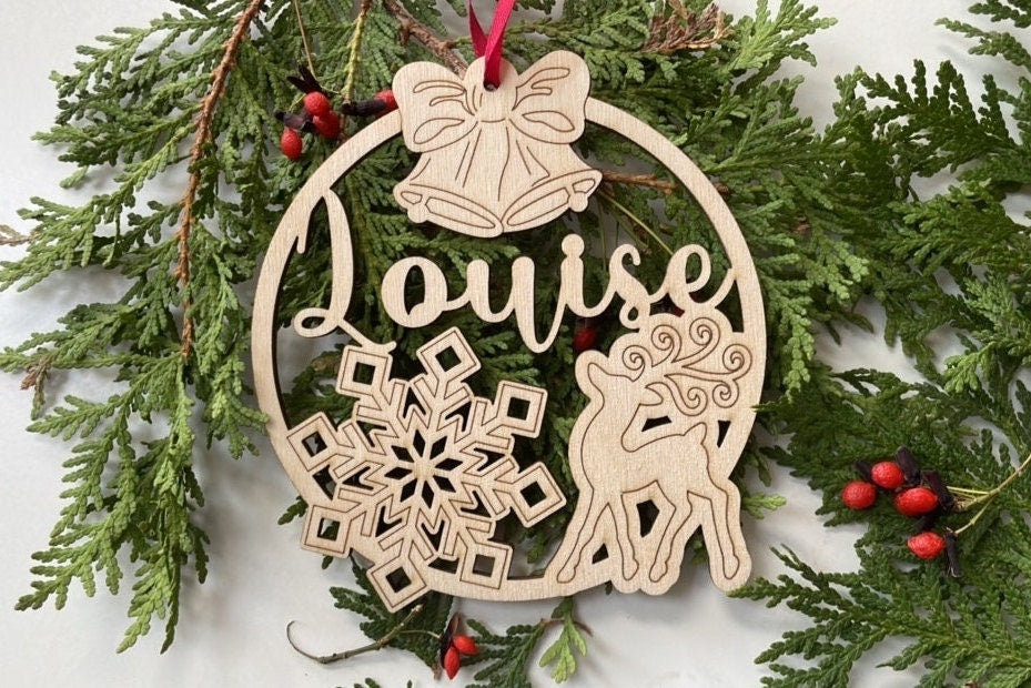 Personalized Reindeer Name Ornament